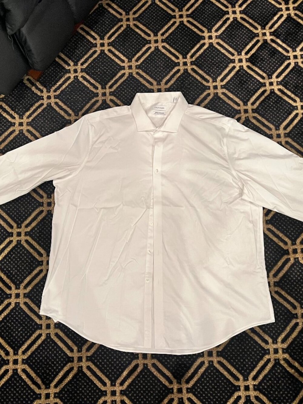 Calvin Klein Infinite Non-Iron White Stretch Dress Shirt Men’s 3XL 19 34/35 Slim